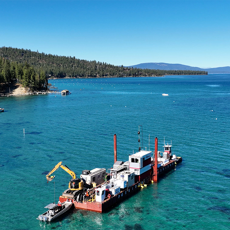 Lead cable removal barge