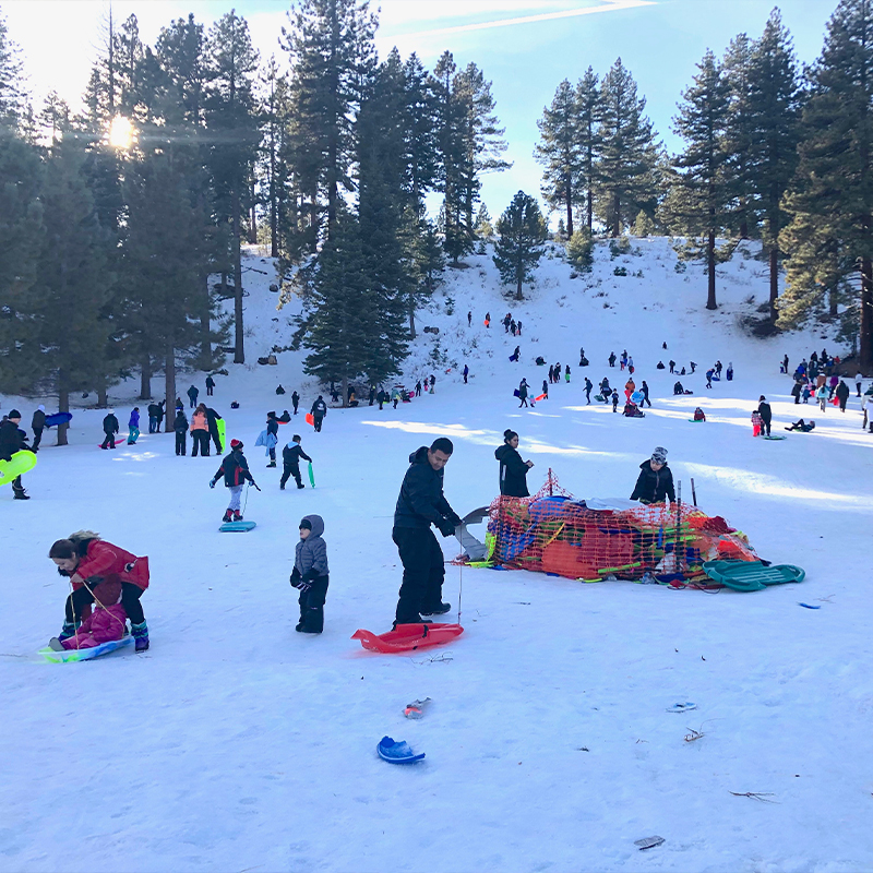 Winter litter blog sledding hill Lake Tahoe